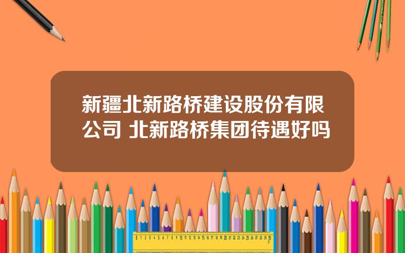 新疆北新路桥建设股份有限公司 北新路桥集团待遇好吗